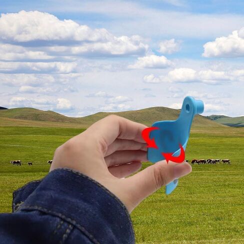 Livestock Identification Numbered Ear Tags 100 Pcs Multicolor Livestock Ear Tags Numbered 001-1000 60x75mm(Blue,1 100) in Saudi Arabia