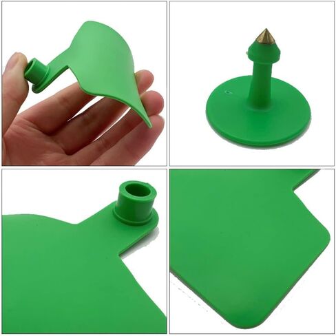 Livestock Identification Numbered Ear Tags 100 Pcs Multicolor Livestock Ear Tags Numbered 001-1000 60x75mm(Green,801 900) in Saudi Arabia