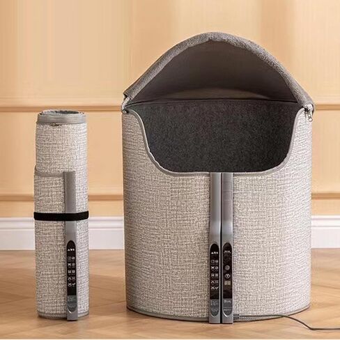 GOWENIC Under Desk Heater, Circular Portable Foot Warmer with 7 Timer Settings 5 Temperature Levels Half Open Full Enclosure Options, for Office Dormitory Use (#1) in Saudi Arabia