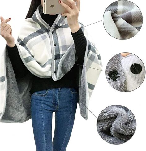 Legs Feet Warmer Cover, Cozy Wheelchair Blanket for Adults with Buttons Soft Super Warm Double Sided Blanket for Patients, Elders, Cold Weather in Saudi Arabia