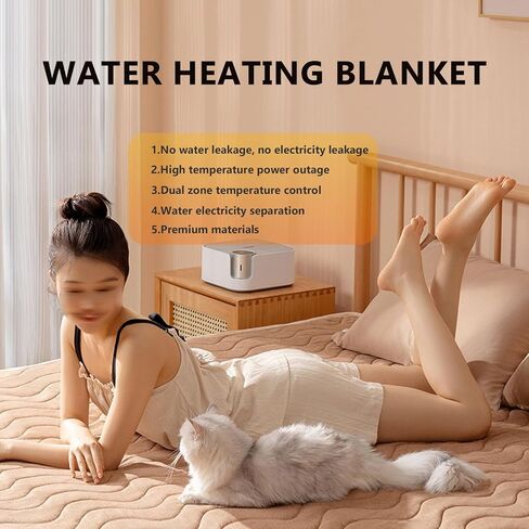 Buhelyc Fast Heating Bed Warmer Plumbing Blanket Display Screen Heating Blanket Temperature Adjustment Silent for Home, Dorm Room(Size:1.8 * 1.5m/5.9'*4.9',Color:Brown) in Saudi Arabia