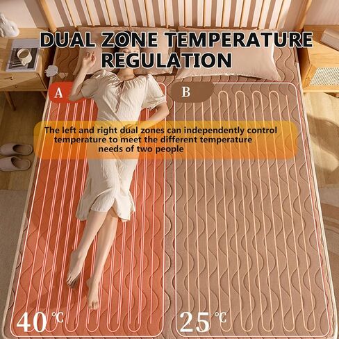 Buhelyc Fast Heating Bed Warmer Plumbing Blanket Display Screen Heating Blanket Temperature Adjustment Silent for Home, Dorm Room(Size:1.8 * 1.5m/5.9'*4.9',Color:Brown) in Saudi Arabia