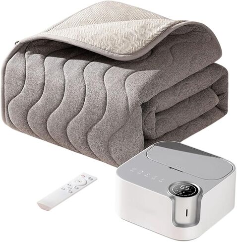 Buhelyc Fast Heating Bed Warmer Plumbing Blanket Display Screen Heating Blanket Temperature Adjustment Silent for Home, Dorm Room(Size:1.8 * 1.5m/5.9'*4.9',Color:Brown) in Saudi Arabia
