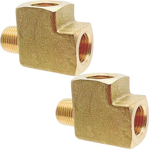 2 Pack1/8" NPT Female to NPT Male to NPT Female Brass Barstock Street Tee T Fitting 3 Way by CX WONDERLAND in Kuwait