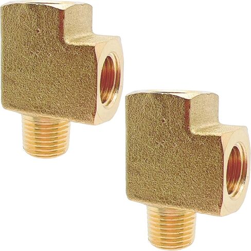 2 Pack1/8" NPT Female to NPT Male to NPT Female Brass Barstock Street Tee T Fitting 3 Way by CX WONDERLAND in Kuwait