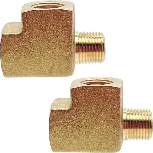 2 Pack1/8" NPT Female to NPT Male to NPT Female Brass Barstock Street Tee T Fitting 3 Way by CX WONDERLAND in Kuwait