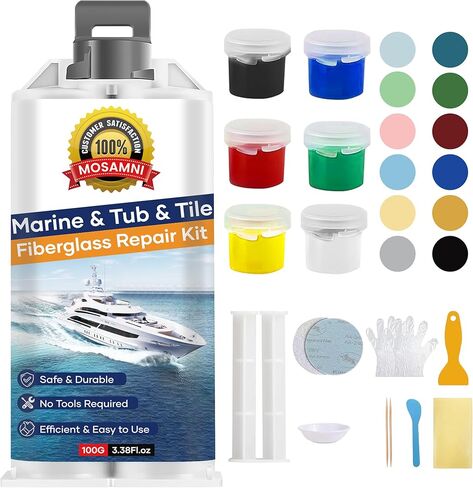 Marine Fiberglass Repair Kit, Color Matching Gel Coat Repair Kit for Boats, Gelcoat Repair Kit for Fixing Scratches Holes Chips Pit Cracks in Saudi Arabia