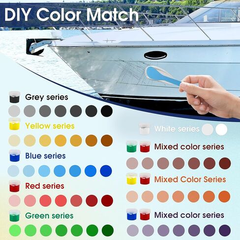 Marine Fiberglass Repair Kit, Color Matching Gel Coat Repair Kit for Boats, Gelcoat Repair Kit for Fixing Scratches Holes Chips Pit Cracks in Saudi Arabia