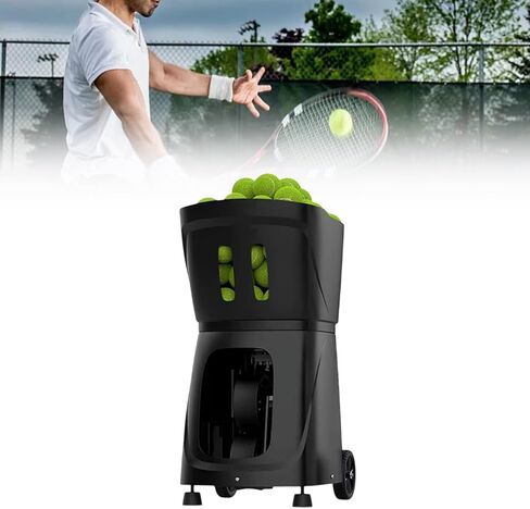 Pt-Smart Pro Tennis Ball Machine,Automatic Portable Tennis Ball Launcher/Thrower,Three Modes Control,Ball Speed 20-120km/h,Serve Frequency 1.8-8 Seconds/Ball,for Tennis Beginners and Enth(Color:White) in Kuwait
