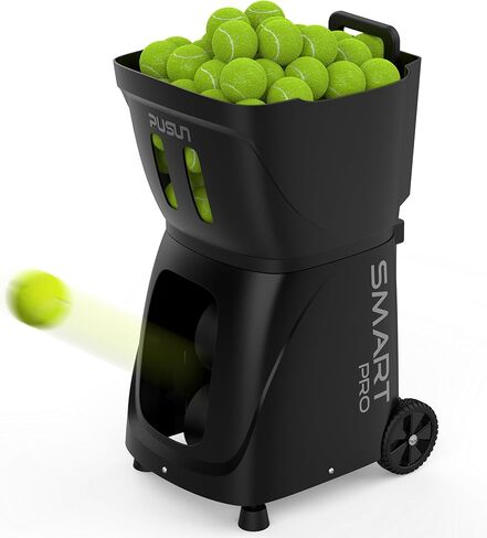 PUSUN｜PT-Smart Pro Tennis ball Machine: App Control, 12 Drills, Internal Oscillation, 28-Pt, 6-Level Spin, 75MPH, 32.6lb Portable, 5H Battery,for for Tennis & Padel,Training, Practice,Beginners & Pros in Kuwait
