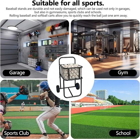 Portable Tennis Ball Hopper with Wheels Tennis Ball Basket Holds Hundreds of Balls Suitable for Softball & Baseball in Saudi Arabia