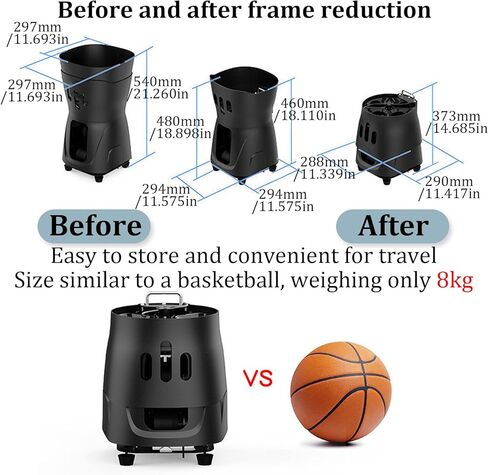 Pt-Mini-Pro Tennis Ball Machine,Automatic Portable Tennis Ball Launcher/Thrower,Tennis Launcher - App/Remote Control,Multiple Training Modes,for Gymnasiums and Tennis Clubs in Kuwait