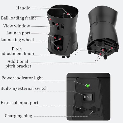 Pt-Mini-Pro Tennis Ball Machine,Automatic Portable Tennis Ball Launcher/Thrower,Tennis Launcher - App/Remote Control,Multiple Training Modes,for Gymnasiums and Tennis Clubs in Kuwait