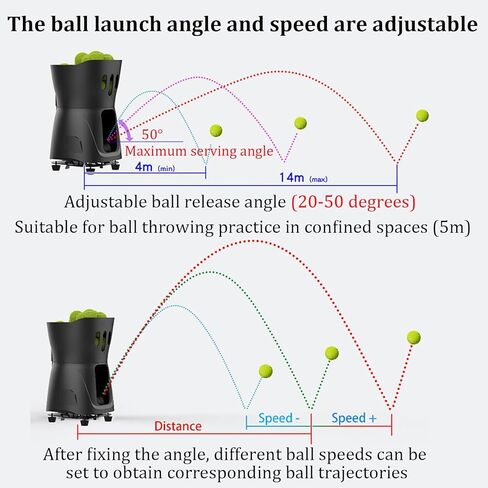 Pt-Mini-Pro Tennis Ball Machine,Automatic Portable Tennis Ball Launcher/Thrower,Tennis Launcher - App/Remote Control,Multiple Training Modes,for Gymnasiums and Tennis Clubs in Kuwait