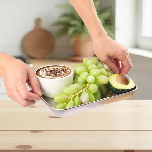 7 Pack Rectangle Stainless Steel Surgical Tray, 9 x 6.7 Inch Surgical Tray, Stainless Steel Medical Trays for Lab Instruments Organizer, Lab, Tattoo, Dental in Kuwait