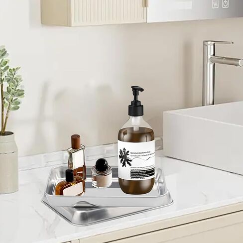 7 Pack Rectangle Stainless Steel Surgical Tray, 9 x 6.7 Inch Surgical Tray, Stainless Steel Medical Trays for Lab Instruments Organizer, Lab, Tattoo, Dental in Kuwait