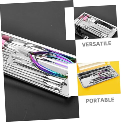 Stainless Steel Lab Tray for Beauty Salon Manicure Tools Small Instrument Organizer Tray for Tattoo Supplies and Medical Instruments in Saudi Arabia