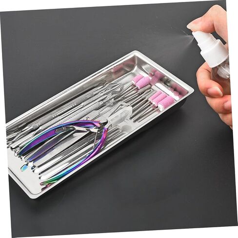 Stainless Steel Lab Tray for Beauty Salon Manicure Tools Small Instrument Organizer Tray for Tattoo Supplies and Medical Instruments in Saudi Arabia