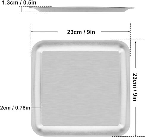 8 Pack Stainless Steel Baking Tray, 9.05 x 9.05 Inch Square Baking Tray, Stainless Steel Surgical Trays for Lab Instruments Organizer, Cooking， in Saudi Arabia