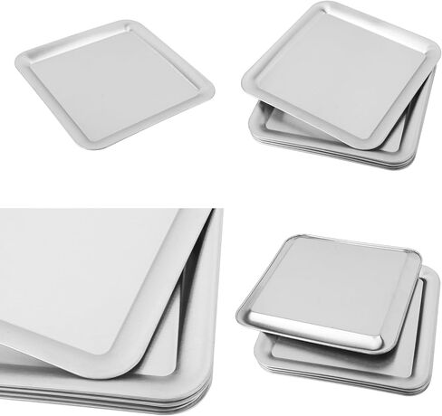 8 Pack Stainless Steel Baking Tray, 9.05 x 9.05 Inch Square Baking Tray, Stainless Steel Surgical Trays for Lab Instruments Organizer, Cooking， in Saudi Arabia