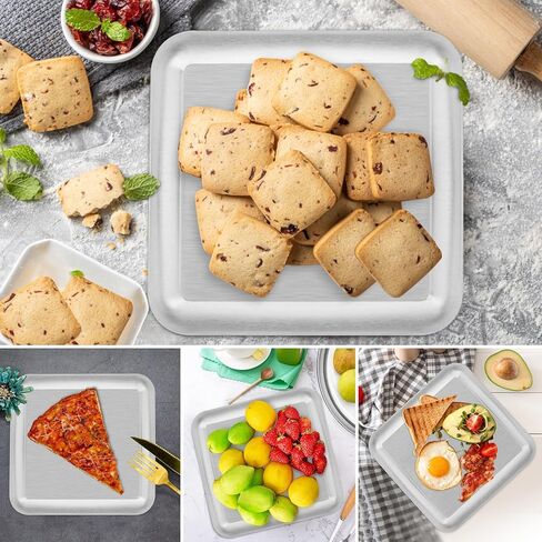 8 Pack Stainless Steel Baking Tray, 9.05 x 9.05 Inch Square Baking Tray, Stainless Steel Surgical Trays for Lab Instruments Organizer, Cooking， in Saudi Arabia