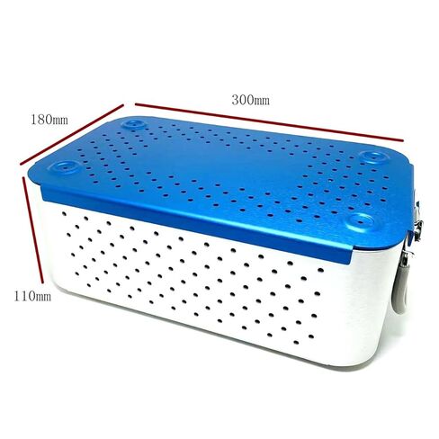 294mm*173mm*105mm Ophthalmic ENT Instruments Disinfection Sterilization Tray case orthopadic Veterinary Instruments Aluminium Alloy Sterilization Tray Disinfection Tray Basket Box with Silicone mat in Kuwait