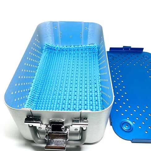 294mm*173mm*105mm Ophthalmic ENT Instruments Disinfection Sterilization Tray case orthopadic Veterinary Instruments Aluminium Alloy Sterilization Tray Disinfection Tray Basket Box with Silicone mat in Kuwait