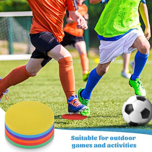 60 Pcs Poly Spots for Gym Floor, 4.72" Non Slip Multicolor Poly Spot Markers Spot Markers Flat Field Cones for Gym Sports Soccer Basketball Dance Speed Agility Training in Saudi Arabia