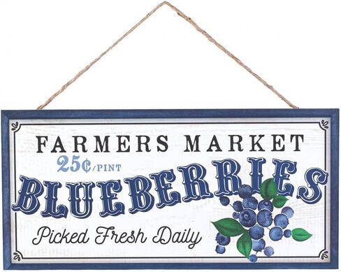 Eletina New Rustic Farmhouse Round Metal Sign Farmers Market Fresh Apples Market Fresh Figs Sign Retro Kitchen Decor Wall Door Hanger Decor Sign Diameter 12 in Saudi Arabia
