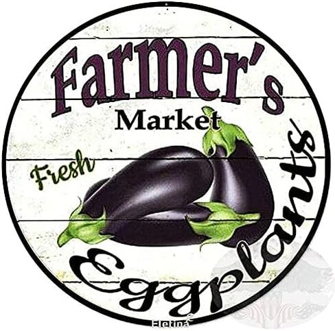 Eletina New Rustic Farmhouse Round Metal Sign Farmers Market Fresh Apples Market Fresh Figs Sign Retro Kitchen Decor Wall Door Hanger Decor Sign Diameter 12 in Saudi Arabia