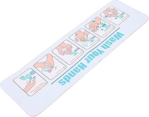 Pssopp Wash Your Hands Sign Bathroom Decor Hand Washing Instruction Sign, Water Proof Adhesive Poster Easy Peel and Stick Label for Schools Restaurants Home Indoor and Outdoor Nan in Saudi Arabia