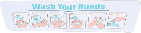 Pssopp Wash Your Hands Sign Bathroom Decor Hand Washing Instruction Sign, Water Proof Adhesive Poster Easy Peel and Stick Label for Schools Restaurants Home Indoor and Outdoor Nan in Saudi Arabia