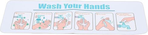 Pssopp Wash Your Hands Sign Bathroom Decor Hand Washing Instruction Sign, Water Proof Adhesive Poster Easy Peel and Stick Label for Schools Restaurants Home Indoor and Outdoor Nan in Saudi Arabia