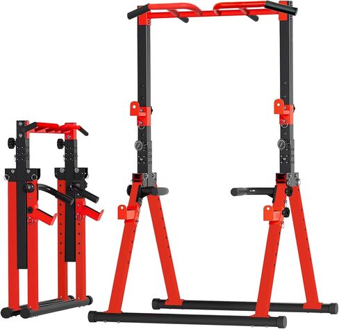 Foldable Power Tower Pull Up Bar Station, Multi-function Stable Pull Up Dip Station for Home Gym Strength Training Equipment in Saudi Arabia