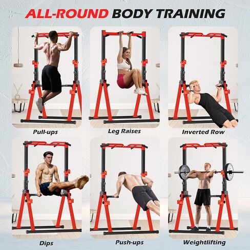 Foldable Power Tower Pull Up Bar Station, Multi-function Stable Pull Up Dip Station for Home Gym Strength Training Equipment in Saudi Arabia