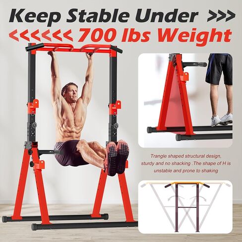 Foldable Power Tower Pull Up Bar Station, Multi-function Stable Pull Up Dip Station for Home Gym Strength Training Equipment in Saudi Arabia