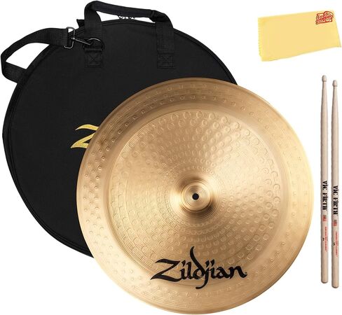 مجموعة الصنج الصيني مقاس 45.72 سم من Zildjian مع حقيبة الصنج وأعواد الطبول وقماش تلميع أوستن بازار in Kuwait
