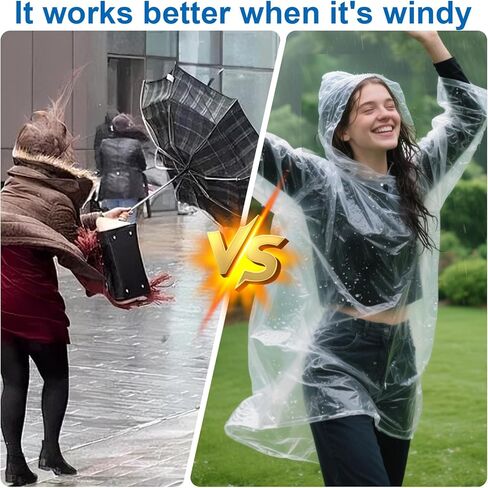 2 Pcs Disposable Rain Ponchos for Adults, Plus Size Waterproof Rain Suit Rain Coats Emergency Waterproof Rainpants Suit with Hood for Camping Hiking in Saudi Arabia
