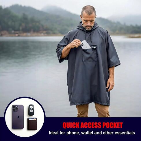 معطف مطر عاكس للضوء من Nomad USA، خفيف الوزن للغاية، أفضل ملاءمة، مضغوط، متين، مرئي للغاية، ومقاوم للماء in Kuwait