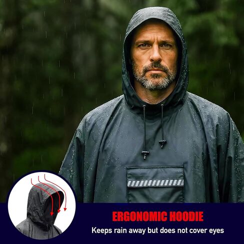 معطف مطر عاكس للضوء من Nomad USA، خفيف الوزن للغاية، أفضل ملاءمة، مضغوط، متين، مرئي للغاية، ومقاوم للماء in Kuwait