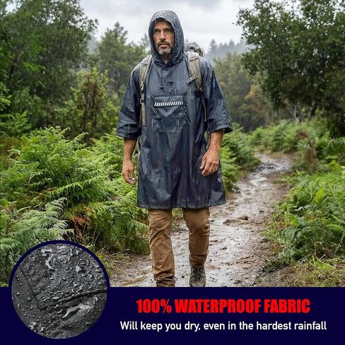 معطف مطر عاكس للضوء من Nomad USA، خفيف الوزن للغاية، أفضل ملاءمة، مضغوط، متين، مرئي للغاية، ومقاوم للماء in Kuwait