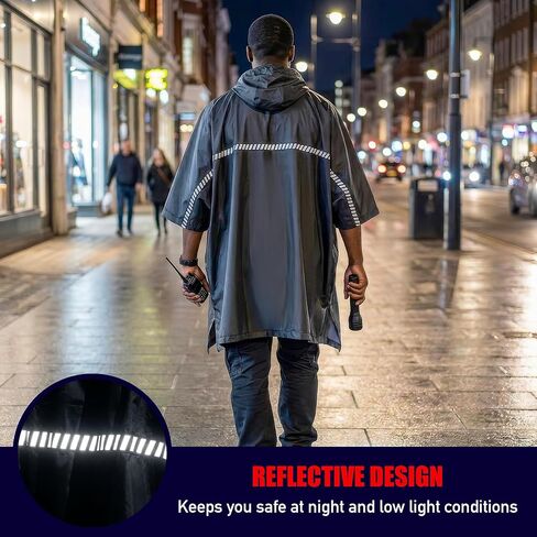 معطف مطر عاكس للضوء من Nomad USA، خفيف الوزن للغاية، أفضل ملاءمة، مضغوط، متين، مرئي للغاية، ومقاوم للماء in Kuwait