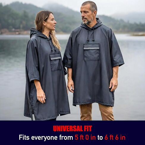 معطف مطر عاكس للضوء من Nomad USA، خفيف الوزن للغاية، أفضل ملاءمة، مضغوط، متين، مرئي للغاية، ومقاوم للماء in Kuwait