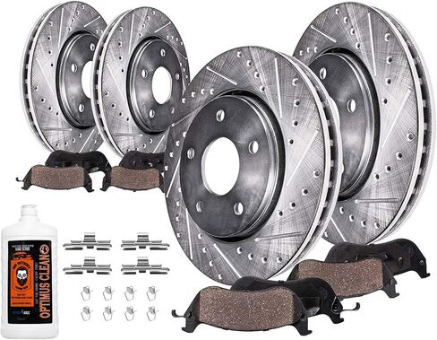 Detroit Axle - Front Brake Rotors for Ford 2013-2025 F-250 F-350 Super Duty 4WD, 2013-2016 F-450 Super Duty, Drilled and Slotted Disc Brake Rotors 2013 2014 2015 Replacement : 14.29" inch Rotor in Kuwait