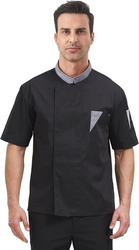 Nanxson Unisex Chef Coat Jacket Snap Long/Short Sleeve Chef Shirt Restaurant Kitchen Hotel Chef Uniform CFM0089 in Kuwait