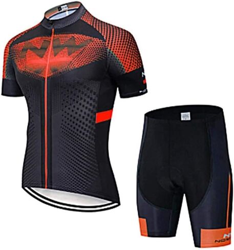 Men's Cycling Jersey Set Summer MTB Bicycle Suit Breathable Quick Dry Short Sleeve and 9D Padded Biking Shorts in Kuwait