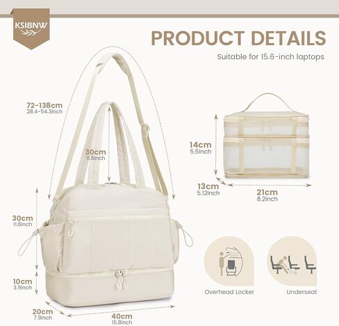 KSIBNW Gym Bag for Women Travel Duffle Bag, Water Resistant Carry on Weekender with Wet Pocket and Shoes Compartment Lightweight Personal Item Travel Bags for Yoga Hospital, with Makeup-bag, Black in Kuwait