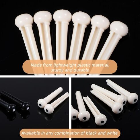 14 Pcs Acoustic Guitar Bridge Pins String Pegs Guitar Saddle Nut With 3-In-1 Pin Puller Remover Acoustic Guitar String Pegs And Acoustic Guitar Parts Accessories Replacement Tools Kits（White+Black） in Saudi Arabia