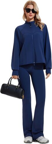 Women's Two Piece Tracksuit Zip Up Sweatshirt Long Sleeve Long Pants Outfits Jogger Sweatsuit Sets in Saudi Arabia