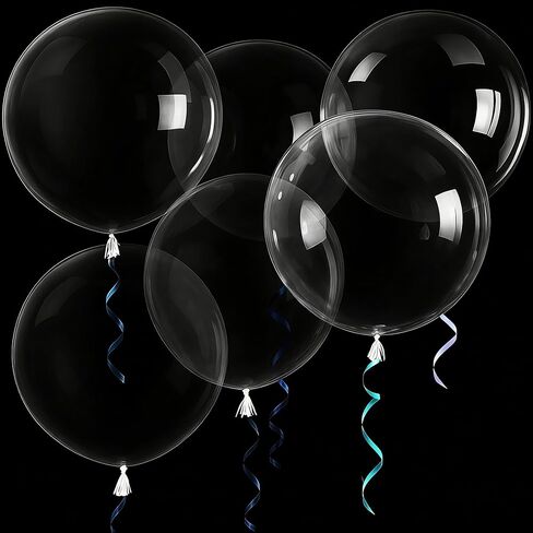 LOVESTOWN 36 Inch Clear Bobo Balloon, 10PCS Big Bubble Balloons Large Transparent Balloons for DIY Birthday Weddings School Activities Baby Shower Party Decoration in Kuwait